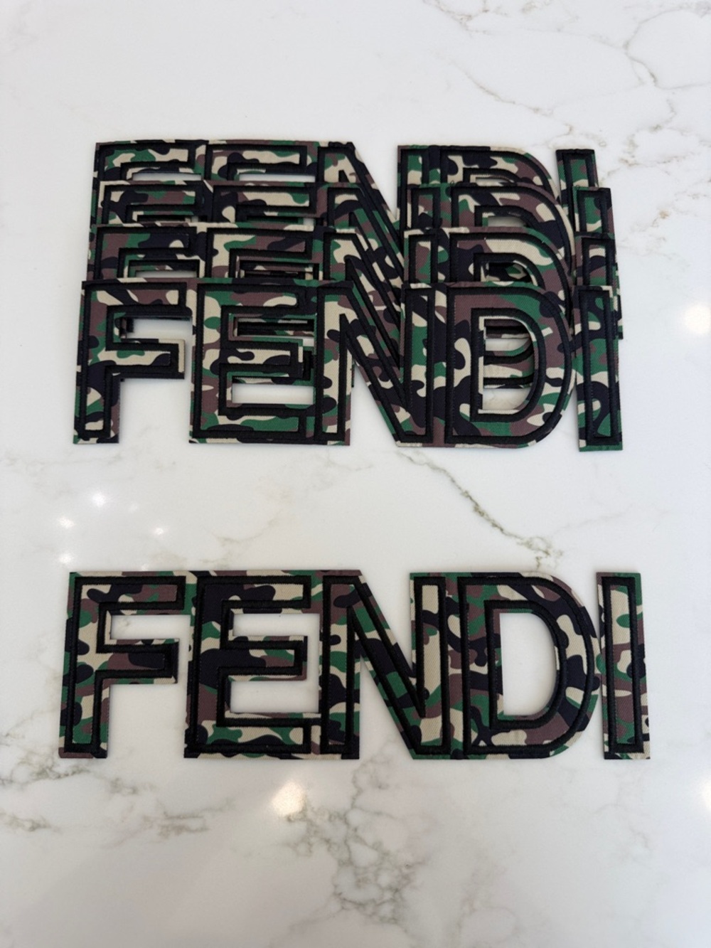 Camo Hand Crafted Iron On Letter Appliqué